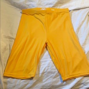Mustard colored biker shorts